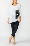 White Moon Contrast Top