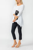 White Moon Contrast Top