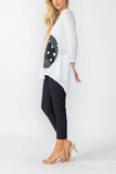 White Moon Contrast Top