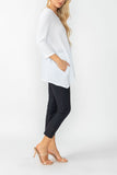 White Moon Contrast Top