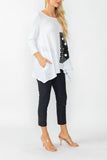 White Moon Contrast Top