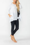 White Moon Contrast Top