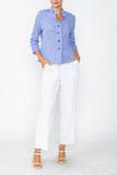 Periwinkle Stand Collar Short Jacket