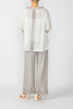 Brown Off-White Dot Straight Leg Pants