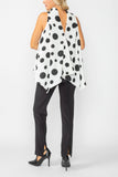 White High Neck Cowl Neck Top