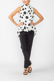 White High Neck Cowl Neck Top