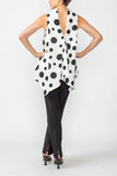 White High Neck Cowl Neck Top