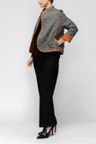 Charcoal Caramel High Neck All-Binding Reversible Jacket