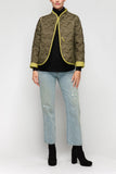 Olive and Lime High Neck All-Binding Reversible Jacket