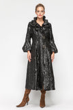 Black Wire Double Collar Blouson Cuffs Sleeve Jacket