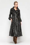 Black Wire Double Collar Blouson Cuffs Sleeve Jacket