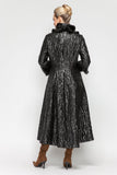 Black Wire Double Collar Blouson Cuffs Sleeve Jacket