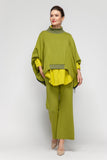 Olive Green Wide-Leg Pants