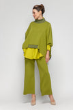 Olive Green Wide-Leg Pants