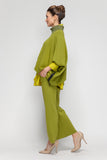 Olive Green Wide-Leg Pants