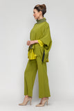 Olive Green Wide-Leg Pants