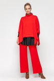 Red Wide-Leg Pants