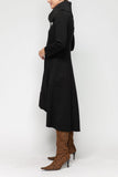 Black Wide RIP Collar High-Low Jacket