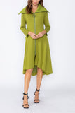 Olive Wide RIP Collar High-Low Jacket