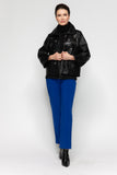 Black Front Eyelet Detail PU Jacket