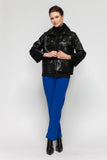 Black Front Eyelet Detail PU Jacket