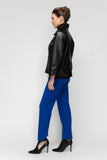 Black Front Eyelet Detail PU Jacket