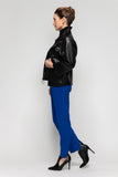 Black Front Eyelet Detail PU Jacket
