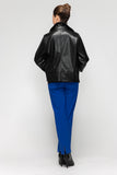 Black Front Eyelet Detail PU Jacket