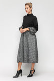 Silver Stand Collar Bubble Cuffs and Bottom Wave Waist Dress