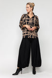 Tan Dolman Shirt Collar Top
