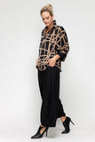 Tan Dolman Shirt Collar Top