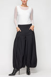 Black Pleats Pocket Baggy Pants