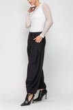 Black Pleats Pocket Baggy Pants