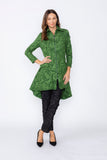 Hunter Green Ribbon Pocket High and Low Jacket