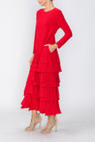 Red Asymmetrical Patch Jumpsuit