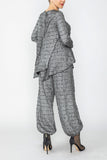 Silver Asymmetrical Pattern Line Long Sleeve Top