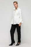 White Wire High Stand Collar and Balloon Cuffs Jacket