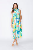 Blue Zip Front Bubble Dress