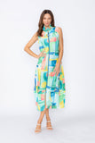 Blue Zip Front Bubble Dress