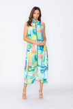 Blue Zip Front Bubble Dress