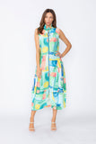 Blue Zip Front Bubble Dress