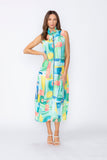 Blue Zip Front Bubble Dress