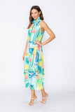 Blue Zip Front Bubble Dress