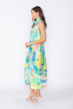 Blue Zip Front Bubble Dress
