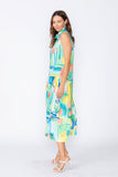 Blue Zip Front Bubble Dress