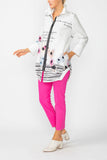 Pink Wire Collar Zip Front Shirt