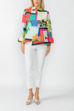 One Button Multi Print Jacket