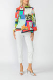 One Button Multi Print Jacket
