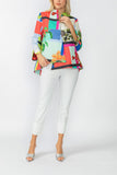One Button Multi Print Jacket