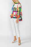 One Button Multi Print Jacket
